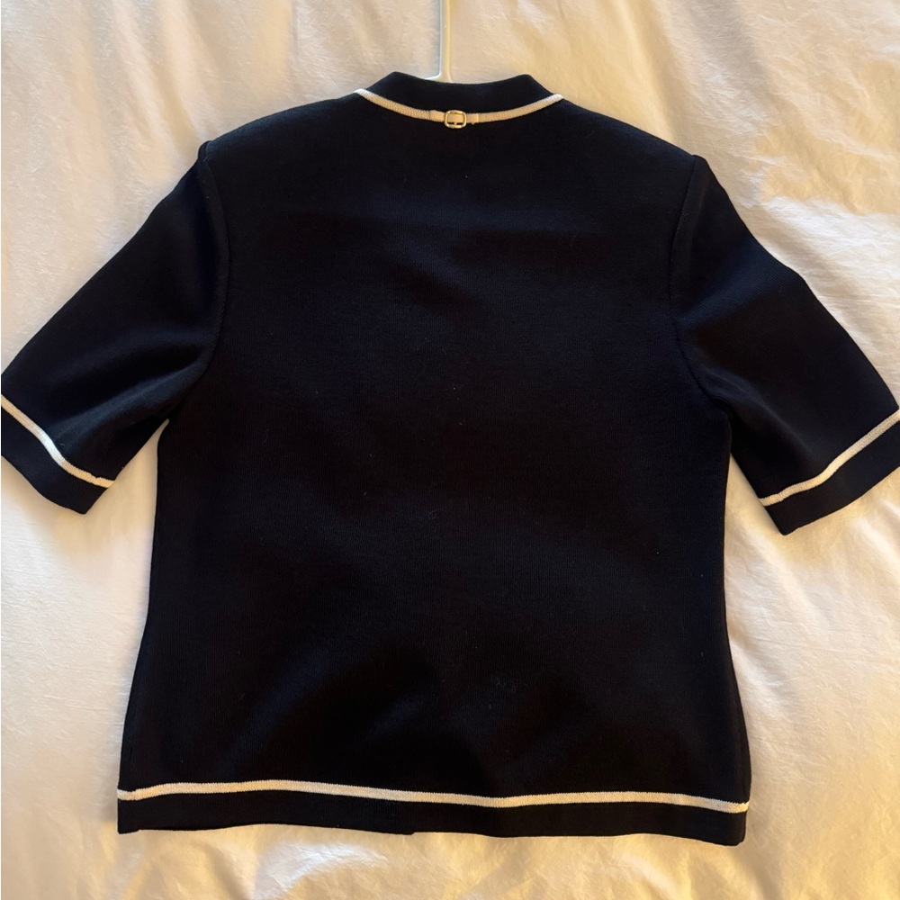 St. John Black Knit Blouse - Picture 5 of 7